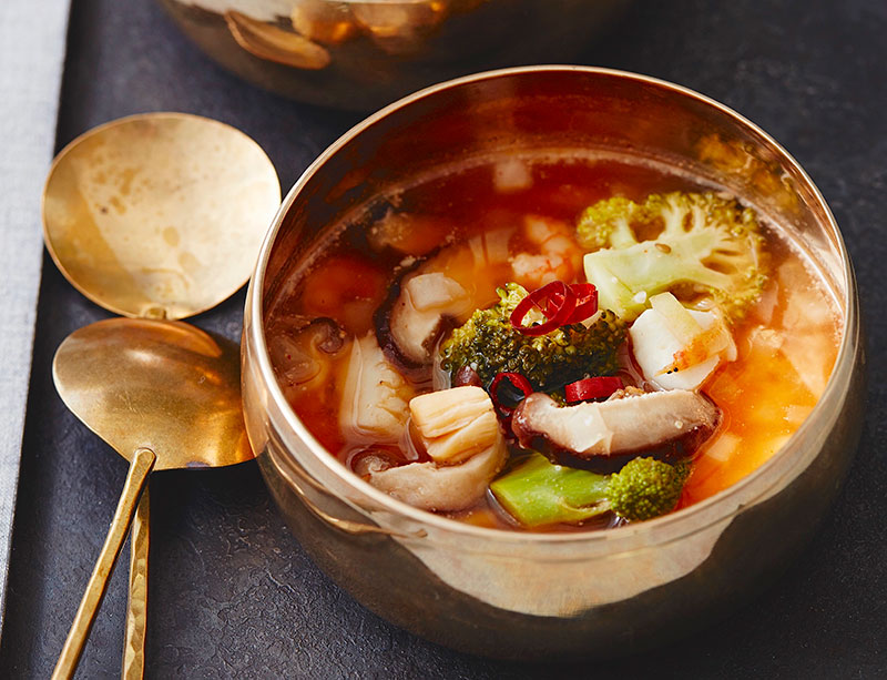 【エスニック】シーフードたっぷりチゲ風MISOスープ